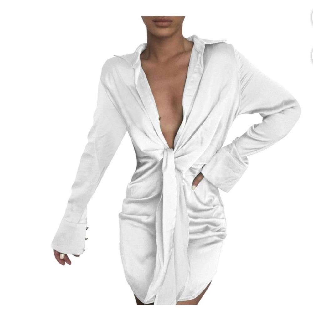 White Fox Satin White Dress Brand New w tags